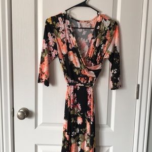 Pink blush maxi dress in floral